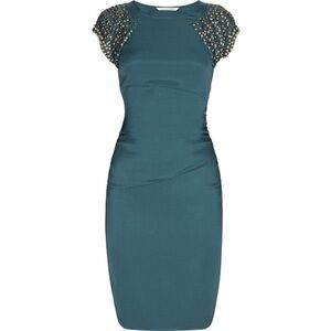 Diane Von Furstenburg Thane Dress teal blue size 6